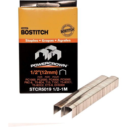  BOSTITCH Crown Staples, Heavy-Duty, 1/2-Inch x 7/16-Inch, 1000-Pack (STCR50191/2-1M)