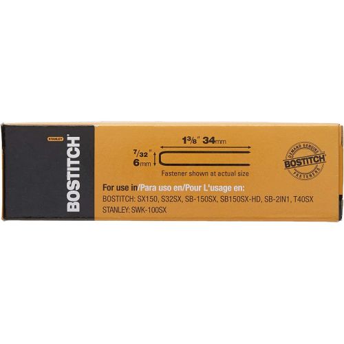  Bostitch Sx503513/8ss-1m 1-3/8leg 18-gauge 7/32 Narrow Crown Stainless Steel Staples(1000)