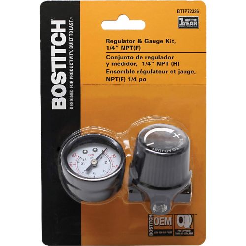  Bostitch BTFP72326 Regulator and Gauge Kit with 1/4-Inch NPT Thread