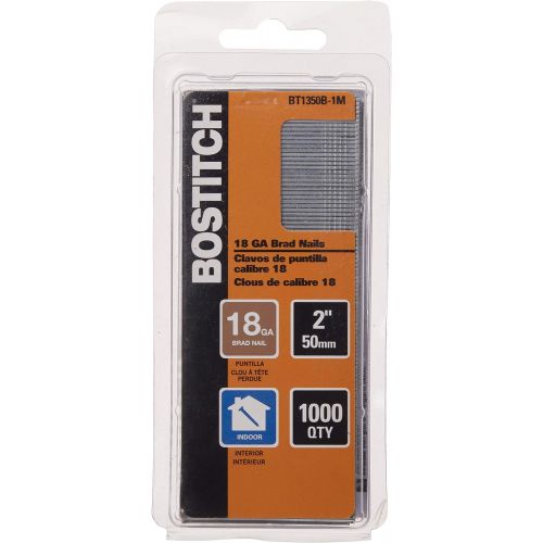  BOSTITCH 18 Gauge Brad Nails, 2-Inch, Coated, 1000 per Box (BT1350B-1M)