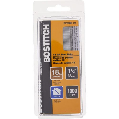  BOSTITCH Brad Nails, 18GA, 1-1/2-Inch, 1000-Pack (BT1338B-1M)