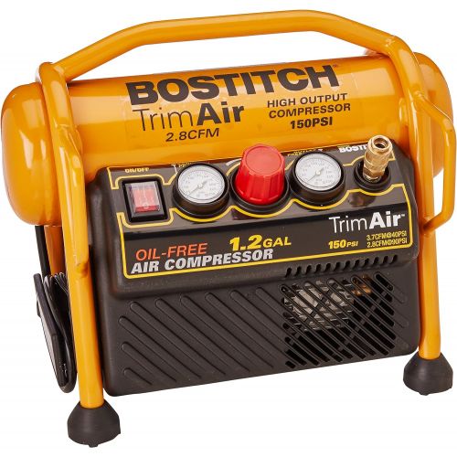  BOSTITCH Air Compressor for Trim, Oil-Free, High-Output, 1.2 Gallon, 120 PSI (CAP1512-OF)