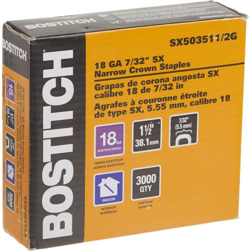  BOSTITCH SX50351/2G-7M 1-1/2-Inch by 18 Gauge by 7/32-Inch Crown Finish Staple (3,000 per Box)