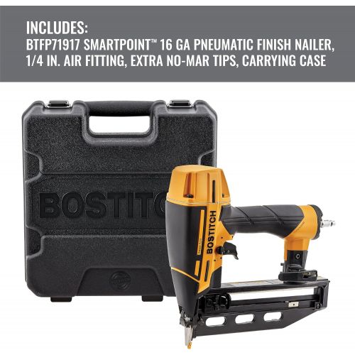  BOSTITCH Finish Nailer Kit, 16GA, Smart Point, Pneumatic (BTFP71917)