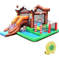 BOUNTECH Inflatable Bounce House, Bouncy House for Toddler Kids 5-12 Ages Indoor Outdoor Party Family Fun w/480w Blower, Large Ball Pit, Basketball Rim, Blow up Jumping Castle for Birthday Party Gifts