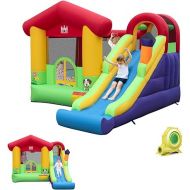 BOUNTECH Inflatable Bounce House, Bouncy House for Kids 5-12 Indoor Outdoor Fun with Long Slide, 735w Blower, Climbing Wall, Portable Toddler Bounce House for Backyard Birthday Party Gift