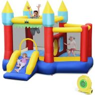 BOUNTECH Inflatable Bounce House, Bouncy House for Kids 5-12 Indoor Outdoor Party Family w/Jumping Area, Ball Pool, Toddler Jump Castle Bounce House with Blower Included for Christmas Birthday Gifts