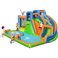 BOUNTECH Inflatable Water Slide, 16x12FT Kids Giant Water Bounce House Combo for Outdoor w/Dual Climbing Walls for Racing Fun, Blow up Water Slides Inflatables for Big Kids Adults Backyard Party Gifts