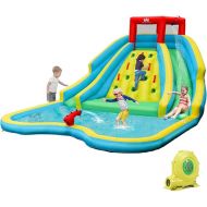 BOUNTECH Inflatable Water Slide, Giant Waterslide Park for Kids Backyard Outdoor Fun with Double Long Slides, 950w Blower, Climbing, Blow up Water Slides Inflatables for Kids and Adults Party Gifts