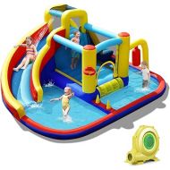 BOUNTECH Inflatable Water Slide, Mega Water Bounce House with Slide Combo for Kids Backyard Outdoor Fun w/735w Blower, Splash Pool, Blow up Waterslides Park Inflatables for Kids and Adults Party Gifts