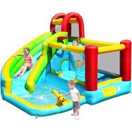 BOUNTECH Inflatable Water Slide, Bounce House Water Slide for Kids Outdoor Fun w/Waterslide, Splash Pool, Climbing Wall, Water Slides Inflatables for Kids Toddlers Boys Girls Backyard Party Gifts