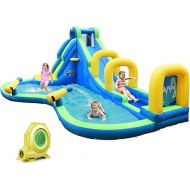 BOUNTECH Inflatable Water Slide, 16x12FT Mega Waterslide Park for Backyard w/Adventure Long Slide, Big Splash Pool, 750W Blower, Blow up Water Slides Inflatables for Kids Adults Outdoor Party Gifts