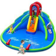 BOUNTECH Inflatable Water Slide, 18x17FT Mega Kids Waterslide Park for Outdoor with 2 Long Slides, Splash Pool, Handrail Upgrade, Blow up Water Slides Inflatables for Big Kids Backyard Party Gifts