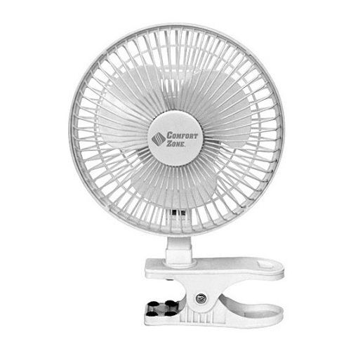  BOVADO USA 6 INCH - 2 Speed - Adjustable Tilt, Whisper Quiet Operation Clip-On-Fan with 5.5 Foot Cord and Steel Safety Grill, White - by Comfort Zone