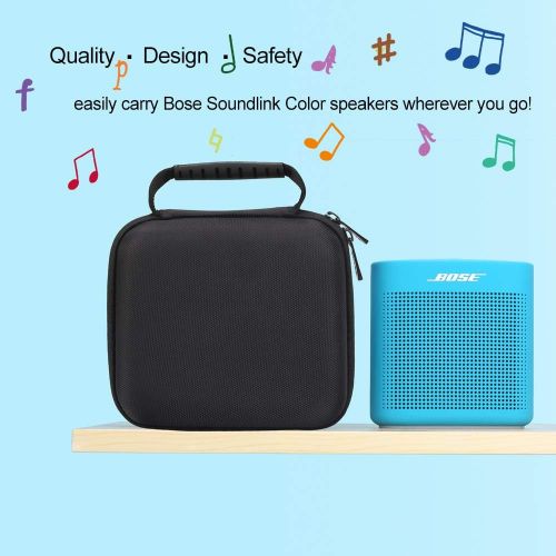  BOVKE Replacement for Bose Soundlink Color II/UE ROLL 360 Wireless Speaker Hard EVA Shockproof Carrying Case Storage Travel Case Bag Protective Pouch Box, Black