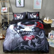 BOW WOB Bow Nightmare Before Christmas Duvet Cover Set Bedding Set Sealed Lip Mask 3pc(1 Duvet Cover,2 Shams) (Queen)