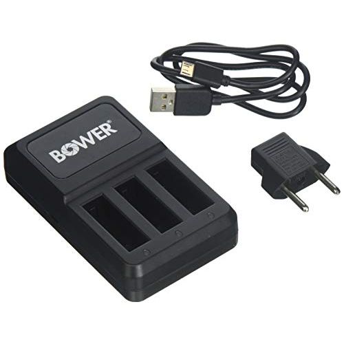  Bower XAS-GP4TRI Triple Battery Charger for GoPro ADHBT-401 (Black)