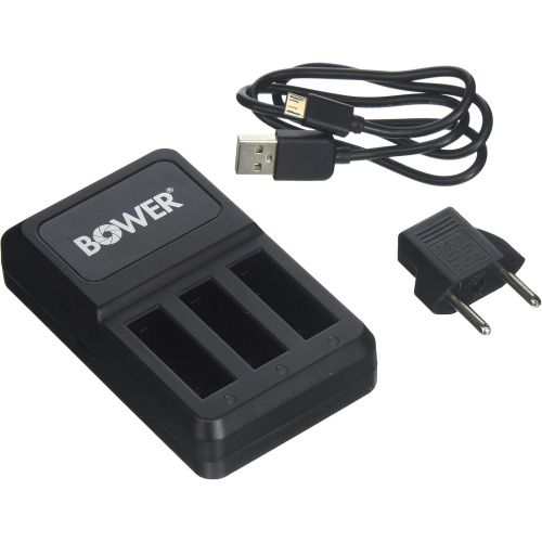  Bower XAS-GP4TRI Triple Battery Charger for GoPro ADHBT-401 (Black)