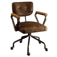 BOWERY HILL Bowery Hill Leather Swivel Office Chair in Vintage Whiskey