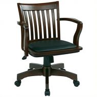 BOWERY HILL Bowery Hill Bankers Office Chair with Vinyl Seat in Espresso