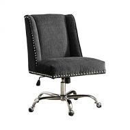 BOWERY HILL Bowery Hill Armless Upholstered Office Chair in Charcoal