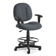 BOWERY HILL Bowery Hill Office Chair with Arms and Drafting Kit in Gray