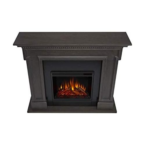  BOWERY HILL Contemporary Solid Wood Electric Fireplace in Gray