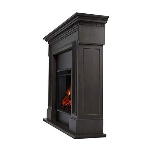  BOWERY HILL Contemporary Solid Wood Electric Fireplace in Gray