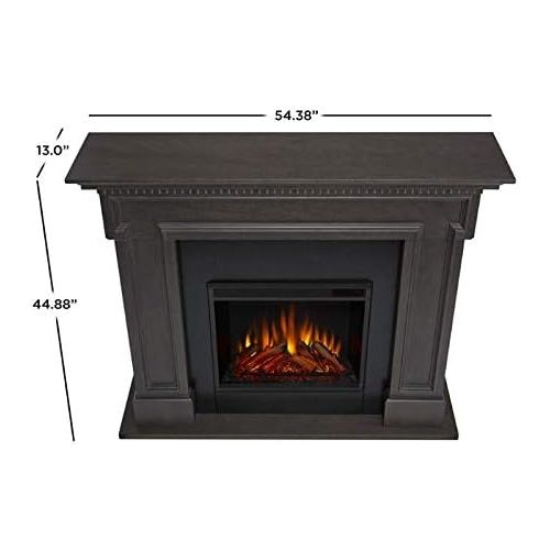  BOWERY HILL Contemporary Solid Wood Electric Fireplace in Gray