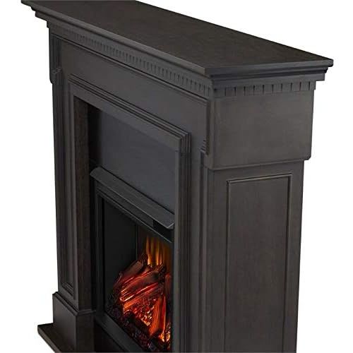  BOWERY HILL Contemporary Solid Wood Electric Fireplace in Gray