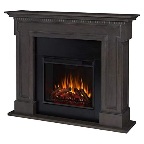 BOWERY HILL Contemporary Solid Wood Electric Fireplace in Gray