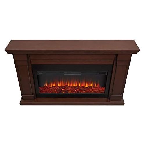  BOWERY HILL Contemporary Solid Wood Electric Fireplace in Chestnut Oak