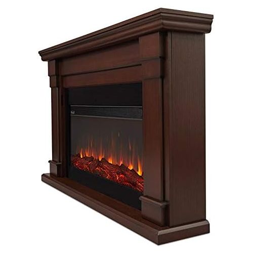  BOWERY HILL Contemporary Solid Wood Electric Fireplace in Chestnut Oak
