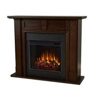 BOWERY HILL Traditional Solid Wood Electric Fireplace in Dark Walnut