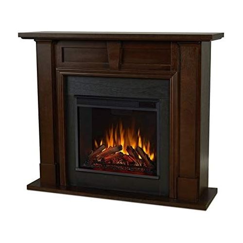  BOWERY HILL Traditional Solid Wood Electric Fireplace in Dark Walnut