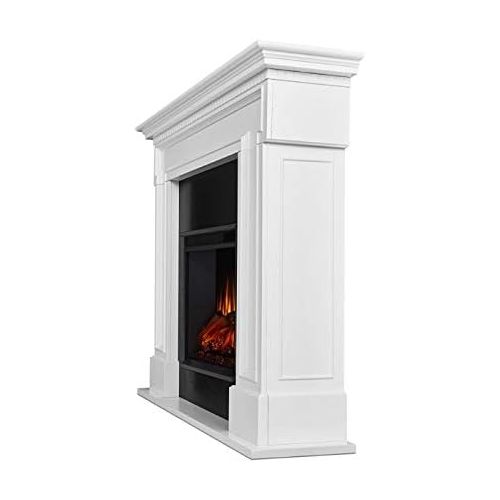  BOWERY HILL Contemporary Solid Wood Electric Fireplace in White