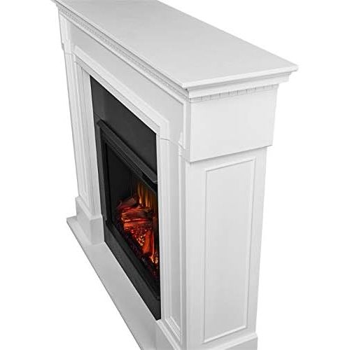  BOWERY HILL Contemporary Solid Wood Electric Fireplace in White