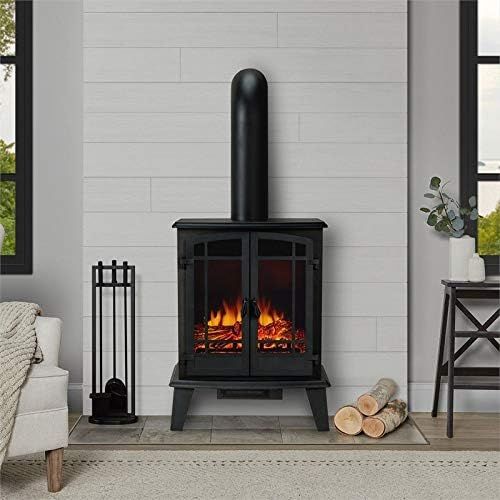  BOWERY HILL Modern Stove Electric Fireplace in Black