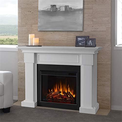  BOWERY HILL Contemporary Solid Wood Electric Fireplace White