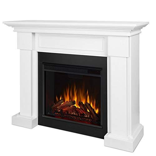  BOWERY HILL Contemporary Solid Wood Electric Fireplace White