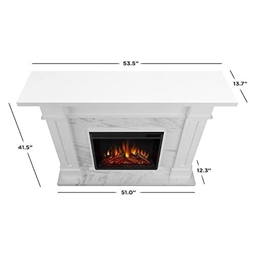  BOWERY HILL Electric Fireplace in White Marble