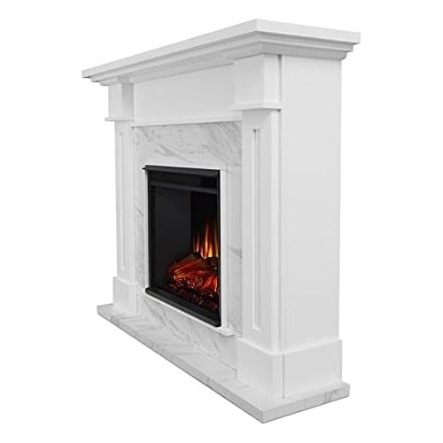  BOWERY HILL Electric Fireplace in White Marble