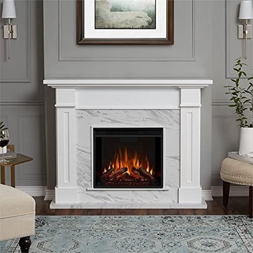  BOWERY HILL Electric Fireplace in White Marble