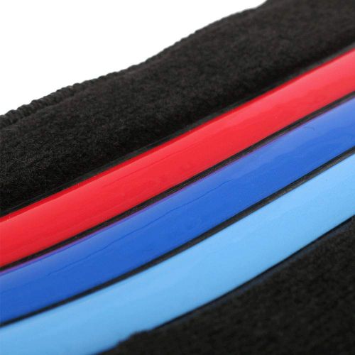  BOXI Floor Mat Compatible With 1997-2003 BMW E39 5-Series | Front & Rear Factory M Color Stripe Car Floor Carpets Carpet liner by IKON MOTORSPORTS | ?1998 1999 2000 2001 2002