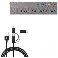 BoxWave Cable Compatible with Teenage Engineering OP-Z - AllCharge 3-in-1 Cable for Teenage Engineering OP-Z - Jet Black