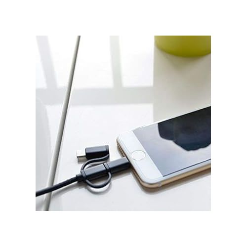  BoxWave Cable Compatible with Bang & Olufsen Beoplay E8 Sport - AllCharge 3-in-1 Cable - Jet Black