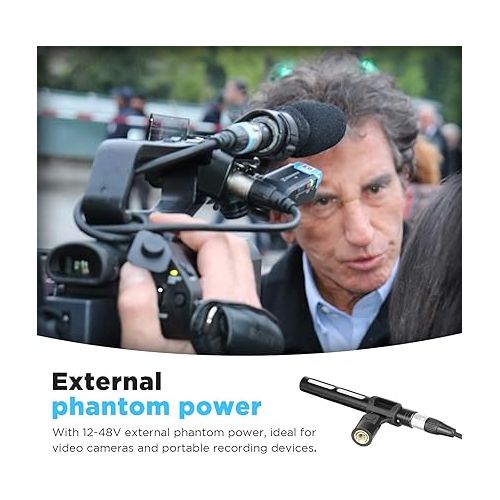  BOYA XLR Microphone, Professional Cardioid Mini Shotgun Condenser Mic with 12-48 Phantom Power for Video Camera Recording Film Interview ENG/EFP