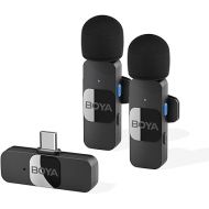 BOYA Wireless Lavalier Microphone for Android USB C Smartphone Tablet External Mini Lapel Type C Microphone for iPhone 15 Clip-On Mic for Video Recording Podcast YouTube Live Streaming