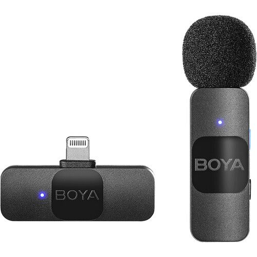  BOYA BY-V2 Ultracompact 2-Person Wireless Microphone System with Lightning Connector for iOS Devices (2.4 GHz)