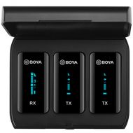 BOYA BY-XM6-K2 2-Person Wireless Microphone System for Cameras and Smartphones (2.4 GHz, Black)